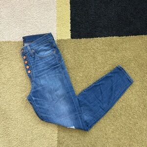 J CREW JEANS — Classic Blue Women's High-Rise Button-Fly Jeans